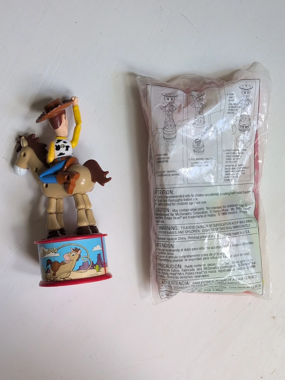 Vintage 1999 Toy Story 2 McDonald's Woodie and Jessie Candy Dispensers